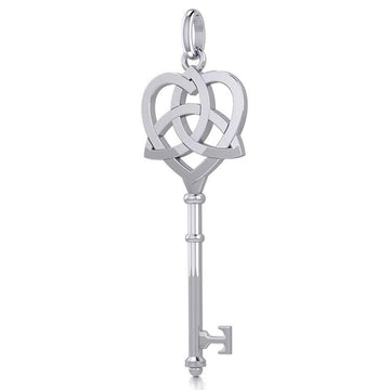 Celtic Heart Spiritual Enchantment Key Silver Pendant TPD5708 - Jewelry